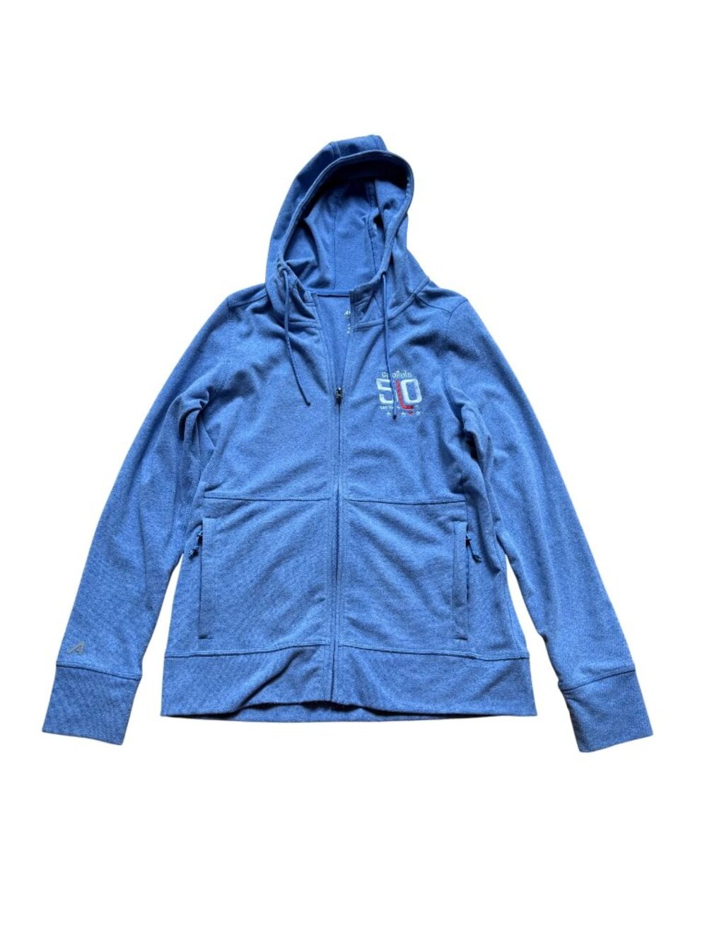NHL Capitals Size S Blue Essentials Full Zip Hoodie with 50th Anniversary Logo